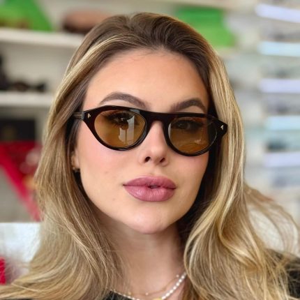 Korean Style Fashion 2026 New Cat-Eye Rivet Sunglasses - Slimming Effect High-End Unisex Designer Sunglasses