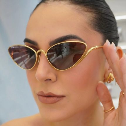 Fashion New Cat-Eye Sunglasses - Stylish Versatile Street Photography Influencer Metal Irregular Shape Sunglasses for Trendy Women
